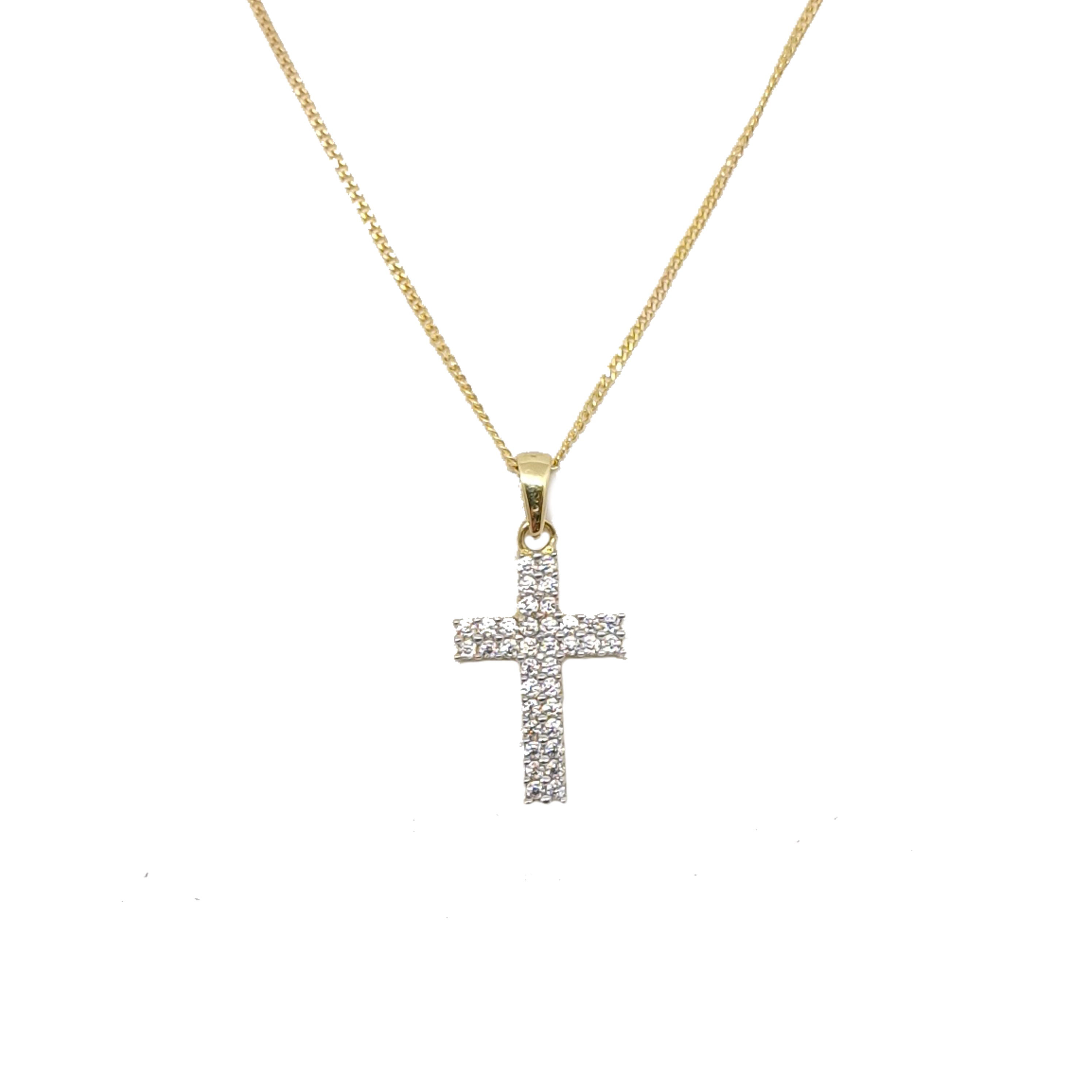 9ct Gold Chain with C-2 9ct Gold Cross – Ewarts Jewellers