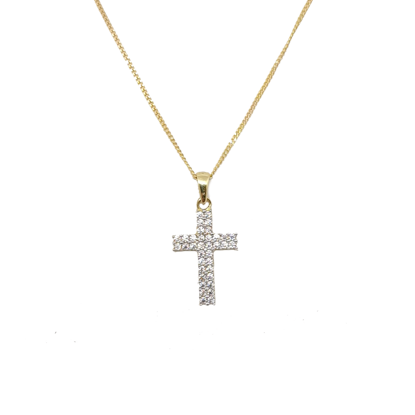9ct Gold Chain with C-2 9ct Gold Cross