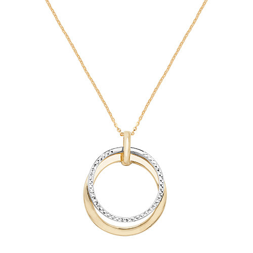 9CT YEL/WHT GOLD LADIES' 18 INCH DC NECKLET