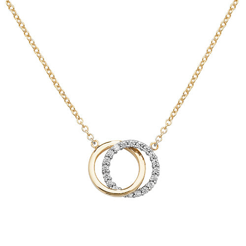 9CT YEL GOLD LADIES' CZ 16+2 INCH NECKLET