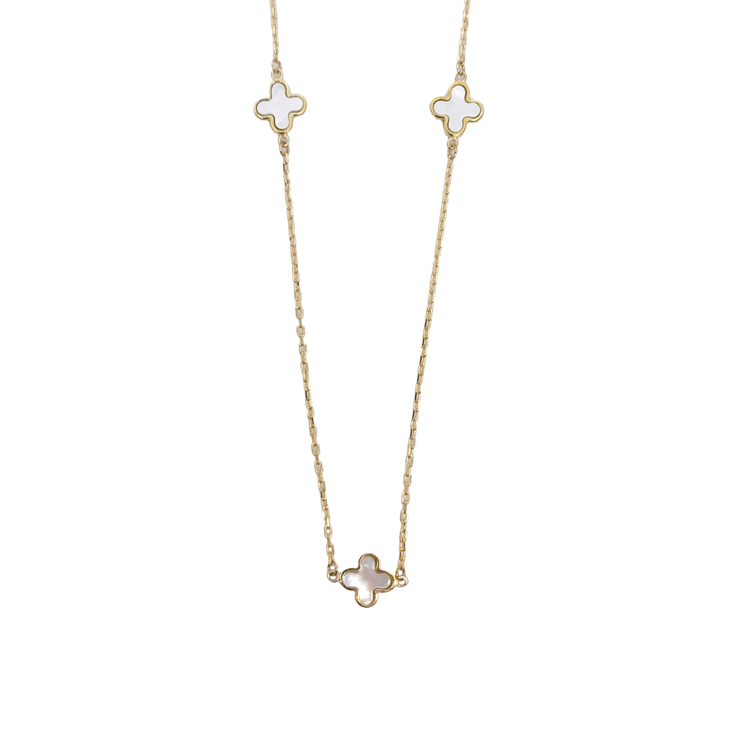 9ct Gold Necklet with white insets