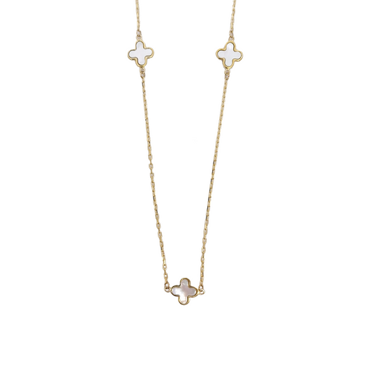 9ct Gold Necklet with white insets