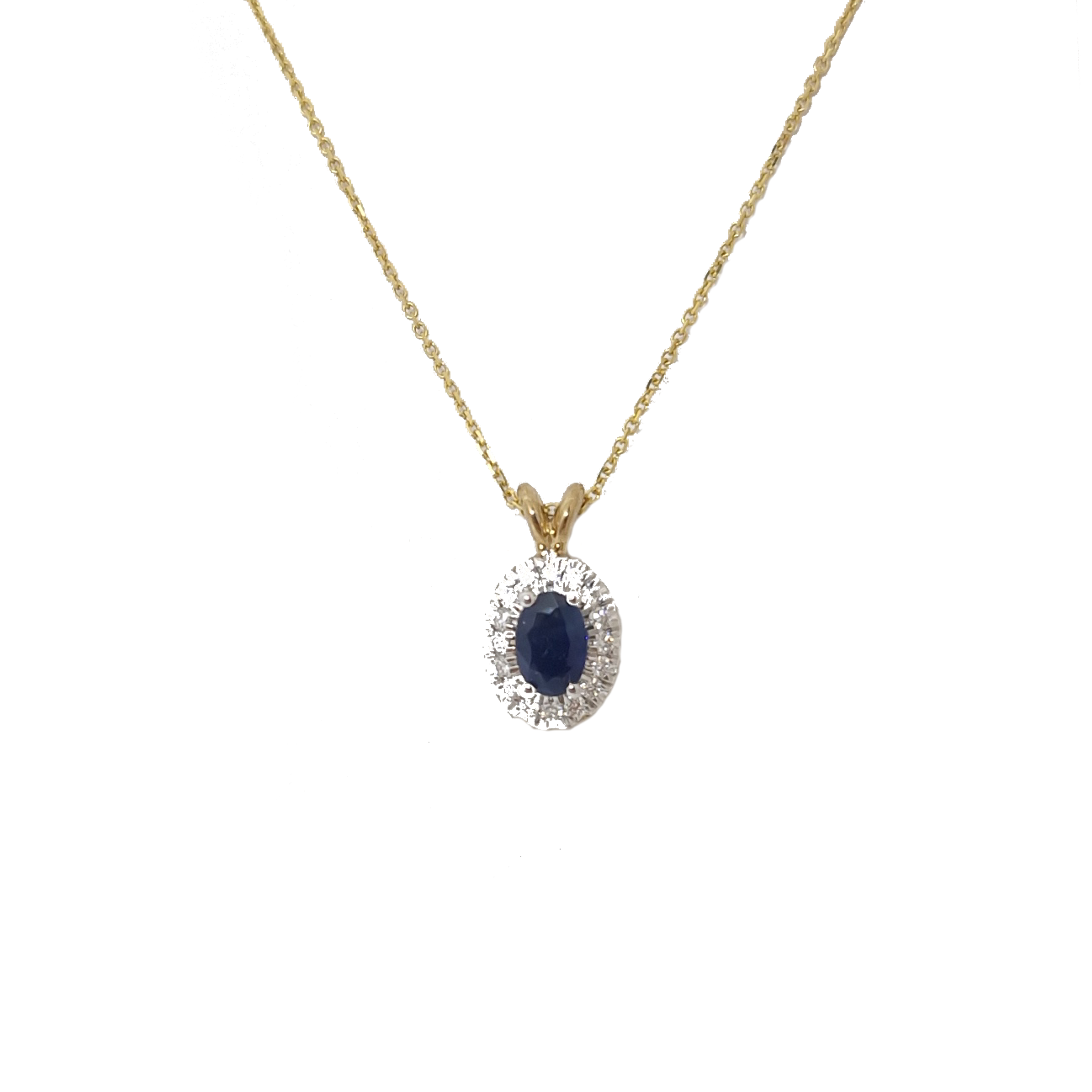 9ct Gold Sapphire and Diamond with Chain – Ewarts Jewellers