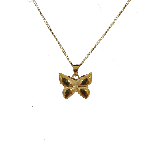9ct Gold Butterfly Pendant Necklace