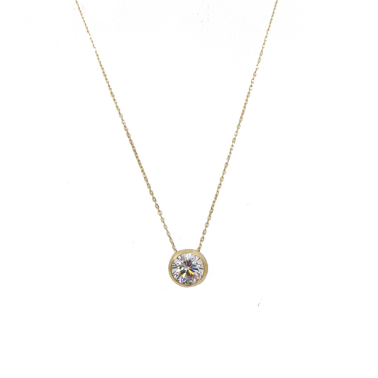 9ct Gold C-2 Rub over setting Necklace