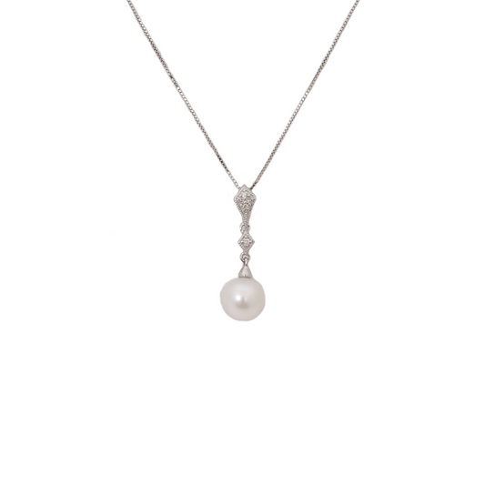 9ct White Gold Pearl Pendant